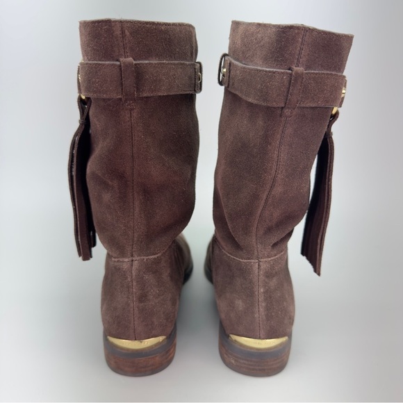 Michael Kors Brown Suede Fringed Boots - Picture 4 of 11